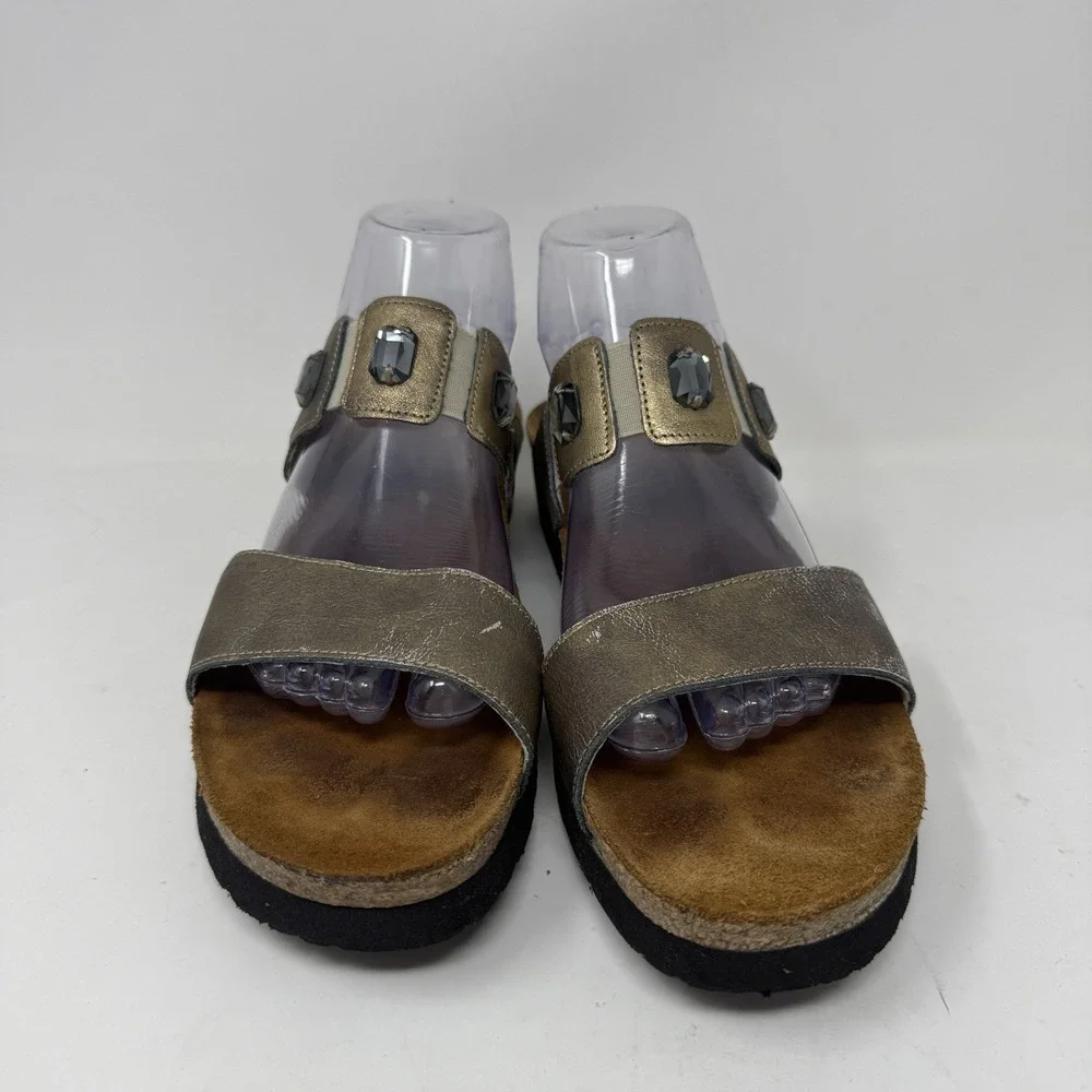 Naot Sandals Womens 11 / 42  Ashley Leather Metallic Wedge Comfort Shoes